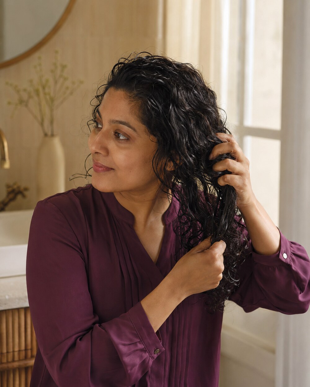 Apply gel while curls are damp
